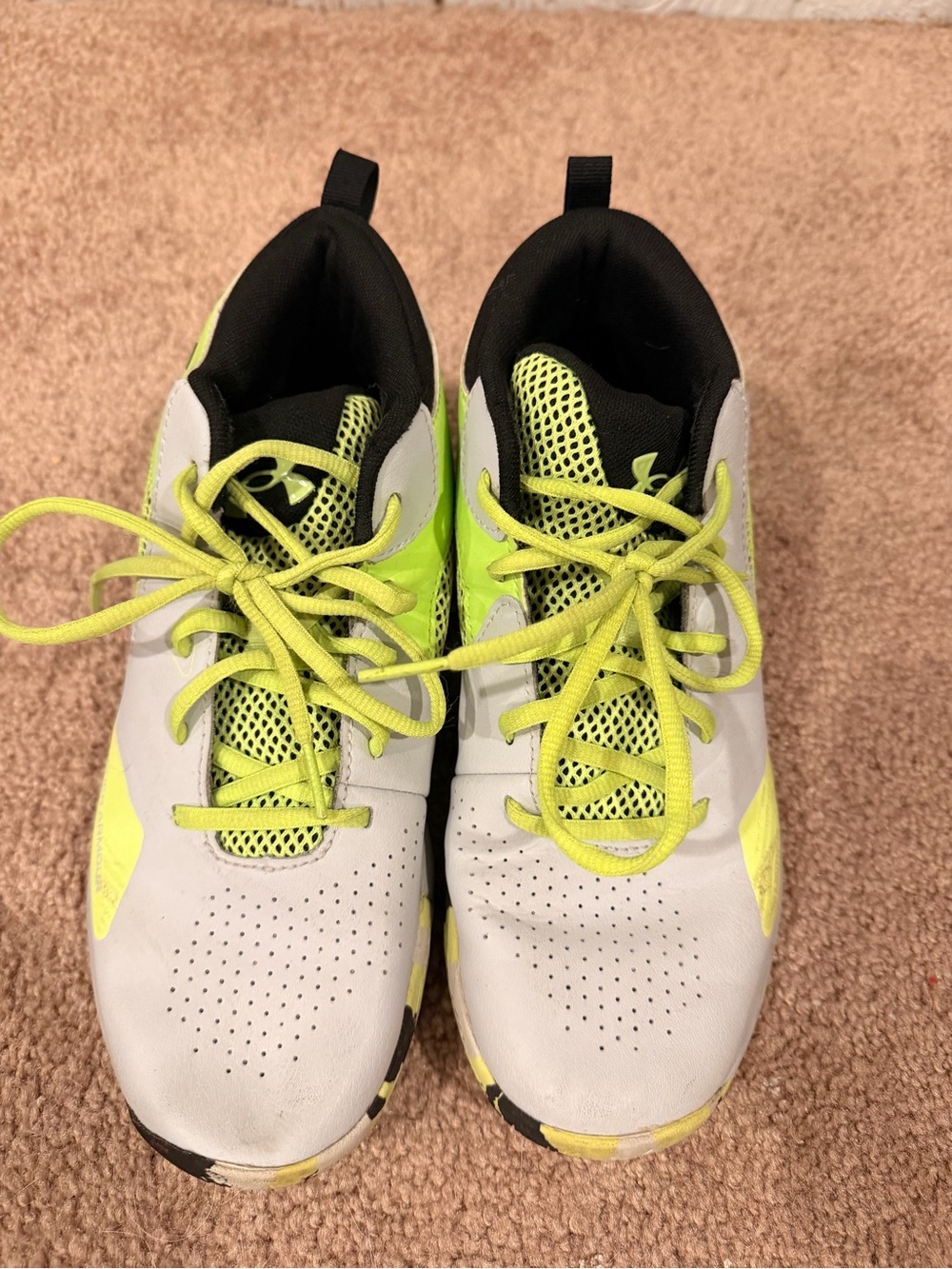 Under Armour Kids Neon Yellow and gray Sneakers